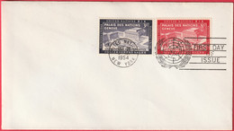 FDC - Enveloppe - Nations Unies - (New-York) (1954) - Palais Des Nations - Lettres & Documents