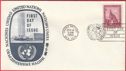 FDC - Enveloppe - Nations Unies - (New-York) (1959) - Assemblée Générale (3) - Covers & Documents