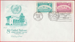 FDC - Enveloppe - Nations Unies - (New-York) (1959) - Assemblée Générale - Cartas