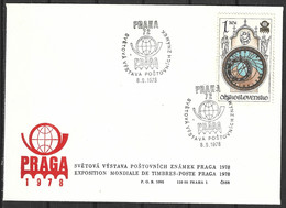 TCHECOSLOVAQUIE. N°2285 De 1978 Sur Enveloppe 1er Jour. Horloge Astronomique. - Horlogerie