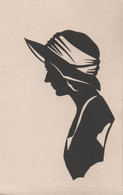 Delcampe - Lady With Hat - Femme Avec Chapeau - Silhouettes - Scherenschnitt - Silhouette