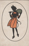 Delcampe - Lady With Tennis Racket - Femme Avec Une Raquette De Tennis - Silhouettes - Scherenschnitt - Silhouette