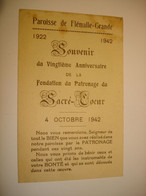 FAIRE PART SOUVENIR - FLEMALLE GRANDE ( LIEGE ) - 20EME ANNIVERSAIRE PATRONAGE SACRE COEUR - 1942 - Other
