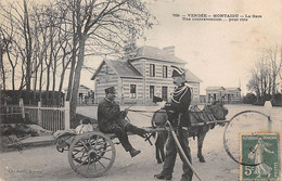 Delcampe - Montaigu      85      La Gare. Une Contravention  Attelage âne Et Gendarme     (voir Scan) - Montaigu