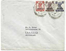 INDIA PAKISTAN OVERPRINT- 1948 COVER TO SWITZERLAND - LAHORE ADVERTISE - Pakistan