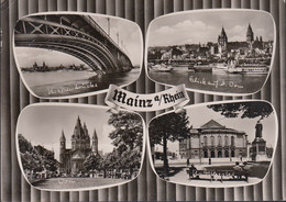 Delcampe - D-55116 Mainz - Alte Ansichten - Brücke - Theater - Dom - Dampfer (60er Jahre) - Nice Stamp - Mainz