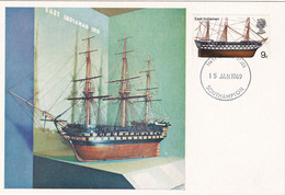 Carte Maximum Bateau Ship Brande Bretagne 1969 Vessel East Indiaman - Maximumkarten (MC)