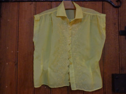 Chemisier Vintage Nylon Jaune - 1940-1970