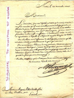 1825 Sign. Charles Marie Fourcroy De Guillerville Commissaire General Marine NANTES Fourcroy Fournitures Lest =>Forges P - Historische Documenten