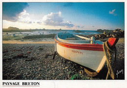 Paysage Breton La Barque Du Pêcheur Sur La Grève - Pêche