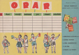 Romania - Orar Scolar - Vintage School Schedule - Editura Tineretului - Pionieri - Diploma & School Reports