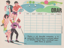 Romania - Orar Scolar - Vintage School Schedule - Practicati Exercitiile Fizice Si Sportul - Diploma & School Reports