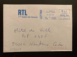 Delcampe - LETTRE EMA SX 001560 à 000,56 Du 13 08 09 LA TREMOILLE PARIS NORD RTL 1ERE RADIO DE FRANCE - Télécom