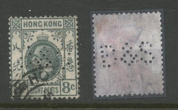 HONG KONG PERFINS - 8c Stamp With Perfin Of Butterfield & Swire - Otros & Sin Clasificación