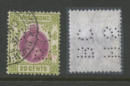 HONG KONG PERFINS - 20c Stamp With Perfin Of Hong Kong / Shanghai Bank - Other & Unclassified