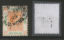 HONG KONG PERFINS - $1 Stamp With Vague Perfin Of Hong Kong / Shanghai Bank - Sonstige & Ohne Zuordnung