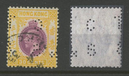HONG KONG PERFINS - 30c Stamp With Perfin Of Thomas Cook & Sonsa - Autres & Non Classés