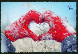 Delcampe - Valentine's Greetings | Heart | Hands | Valentine's Day | Snow | Unused VF - Valentinstag