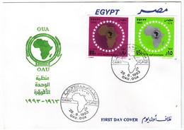 EGS30603 Egypt 1993 Illustrated FDC Organization Of African Unity ( OAU - OUA ) - Covers & Documents