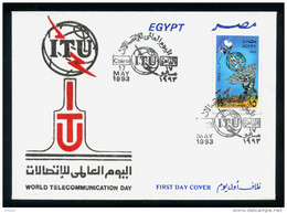 EGS30609 Egypt 1993 Illustrated FDC ITU World Telecommunications Day - Lettres & Documents