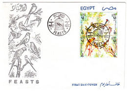 EGS30628 Egypt 1994 Illustrated FDC Festivities - Birds ( Parrots ) - Storia Postale