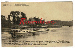 Delcampe - HINGENE (Bornem) - Pavillon Du Notelaer Zomerhuis - Pleziertochtjes Tussen Temse En Antwerpen Steamer Wilford Stoomboot - Bornem
