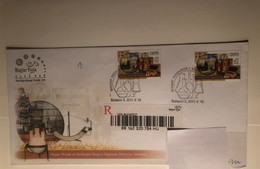 Delcampe - Hungary 2011  Museum Treasures. Rák, Really Posted FDC Sent To China By Register On Issue Day - FDC