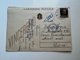 WWII 1943 Stationary Card With Stamp  CRNOMELJ LUBIANA Sent To Internati Civili PADOVA  (No 1044) - Lubiana