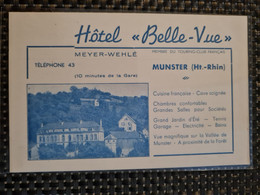 Delcampe - Carte MUNSTER  Hotel Belle Vue MEYER-WEHLE - Munster