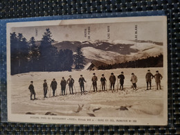 Delcampe - Carte MUNSTER Skieurs Près Du Restaurant RIED - Munster