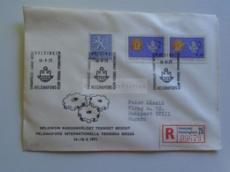 D179747  Suomi Finland Registered Cover - Cancel  Helsinki Helsingfors   1971  Sent To Hungary - Lettres & Documents