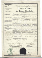 83 - 54 - 3eme Rgt Infanterie De Marine Certificat De Bonne Conduite Fait A Toulon En 1851 Pour Soldat De Sarreguemines - Documents