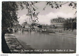 ROMA:  IL  TEVERE  CON  CASTEL  S. ANGELO  E  LA  BASILICA  DI  S. PIETRO  -  PER  LA  SVIZZERA  -  FOTO  -  FG - Fiume Tevere