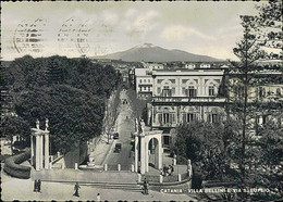 Delcampe - CATANIA - VILLA BELLINI E VIA S. EUPLIO - EDIZIONE STEFANO VITRO - SPEDITA 1952 (11752) - Catania