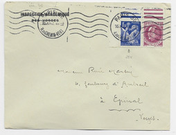 FRANCE PETAIN 20C ROSE BDF +1FR30 IRIS BDF LETTRE COVER PARIS 36  16.XI.1942 AU TARIF - 1941-42 Pétain