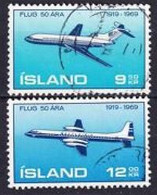 1969. Iceland. Air Traffic In Iceland, 50th Anniversary. Used. Mi. Nr. 432-33 - Oblitérés