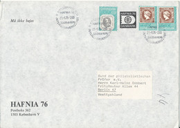 Denmark Hafnia 76 Cover Sent To Germany 21-5-1975 With Hafnia 76 Stamps From Souvenir Sheet - Covers & Documents