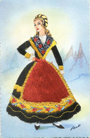 Delcampe - Carte Brodée - Savoie - Bestickt