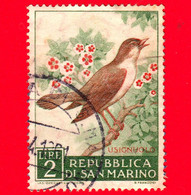 SAN MARINO - Usato - 1960 - Fauna Avicola - 2ª Emissione - Uccelli - Birds - 2 L. • Usignolo - Oblitérés