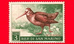 SAN MARINO - Usato -1960 - Fauna Avicola - 2ª Emissione - Uccelli - Birds - 3 L. • Beccaccia - Oblitérés