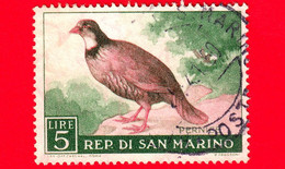 SAN MARINO - Usato - 1960 - Fauna Avicola - 2ª Emissione - Uccelli - Birds - 5 L. • Pernice - Gebruikt