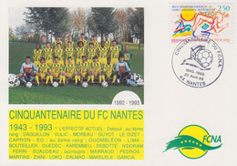Carte  FRANCE   Football    Cinquantenaire  Du   FOOTBALL  CLUB  DE  NANTES     1993 - Storia Postale