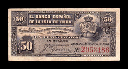 Cuba 50 Centavos 1896 Pick 46a MBC VF - Cuba
