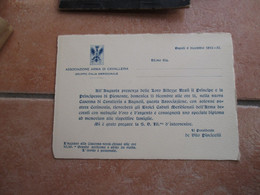 1932 NAPOLI Associazione ARMA Di CAVALLERIA Gr.Italia Merdionale Eroici Caduti Caserma Bagnoli DE VITO PISCICELLI - Other