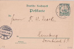 TOGO COLONIE ALLEMANDE - 1901 - CARTE ENTIER De LOME => HAMBURG (GERMANY) - Brieven En Documenten