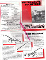 DEPLIANT PUBLICITAIRE MC CORMICK- HOUE HOUES -MACHINE AGRICOLE CULTIVATEUR CULTIVIBRATEUR HERSE - Landwirtschaft