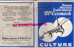 DEPLIANT PUBLICITAIRE MC CORMICK- HOUE HOUES -MACHINE AGRICOLE CULTIVATEUR CULTIVIBRATEUR HERSE - Landbouw