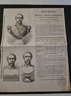 Papier Timbre 1852 TARIF DU BUSTE OFFICIEL DE NAPOLEON  PRINCE PHILIPPE LE MONITEUR - Brieven En Documenten