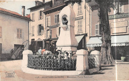 Delcampe - ALLEVARD-les-BAINS (Isère) - Monument Pierre Rambaud - Café De La Poste - Allevard