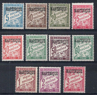 Martinique Timbre Taxe N°1 à 11* Neufs Charnières TB Cote : 84,00 € - Postage Due